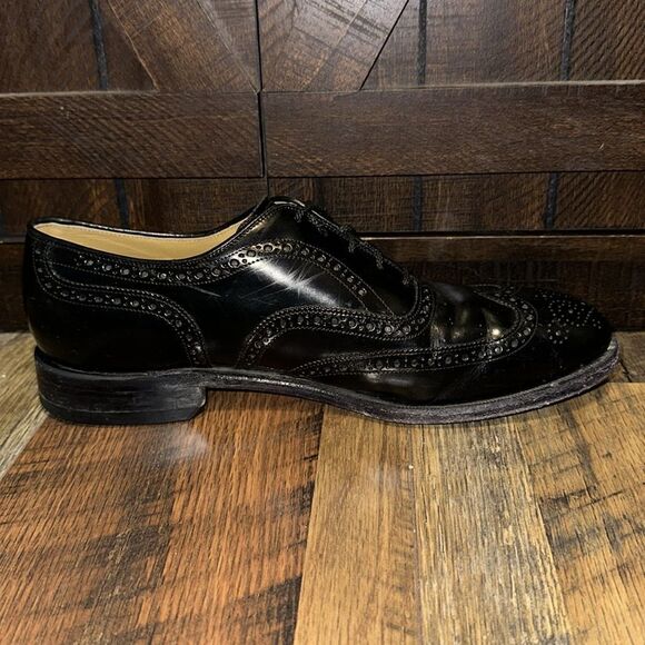 Johnston & Murphy 08555 Men`s Size 12 D Black Leather Wingtip Oxford 
Size 10 - Picture 5 of 12
